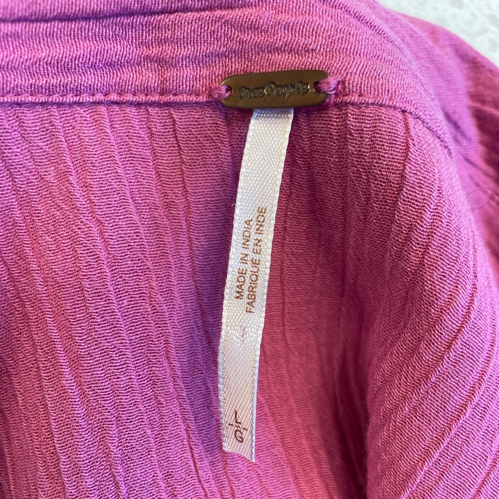 Free People Pink Summer Stars Boho Electra Shirt - Picture 5 of 7